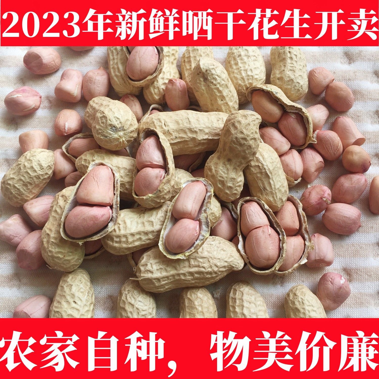 23年花生米生新年新货花生仁大颗粒精选商用新鲜生花生5斤装榨油