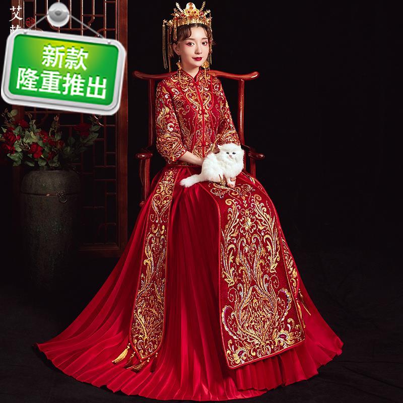Xiu clothing Bridal Gowns 2019 new pattern summer Thin section Chinese style Toast clothing Ancient Wedding dress 77 Dragon and Phoenix Wear Show and Harmonyin the Women's clothing/Boutique , Wedding/Cheongsam/Formal dress , Cheongsam category - from Buy2taobao.com to provide professional Taobao agent buy service