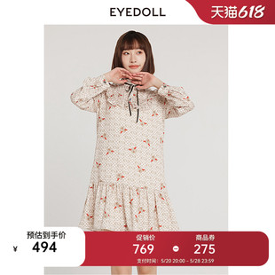 EYEDOLL【商场同款】24春季新款俏皮可爱减龄时尚宽松短款连衣裙