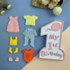 大号数字1周岁巧克力模具硅胶婴儿宝宝衣服糖果套装翻糖模具烘焙