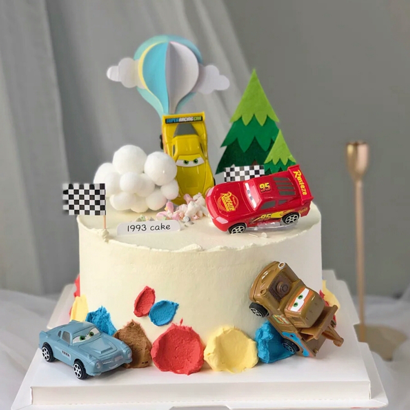 男孩生日蛋糕装饰摆件汽车