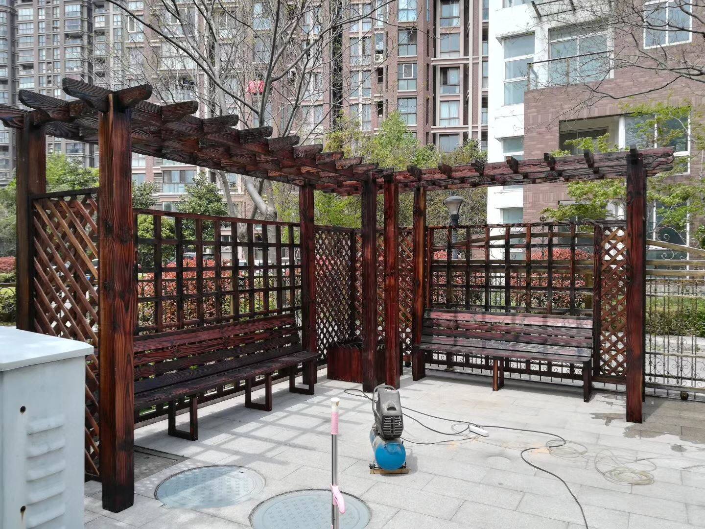 葡萄架碳化木廊架花架花架子植物爬藤架子防腐木