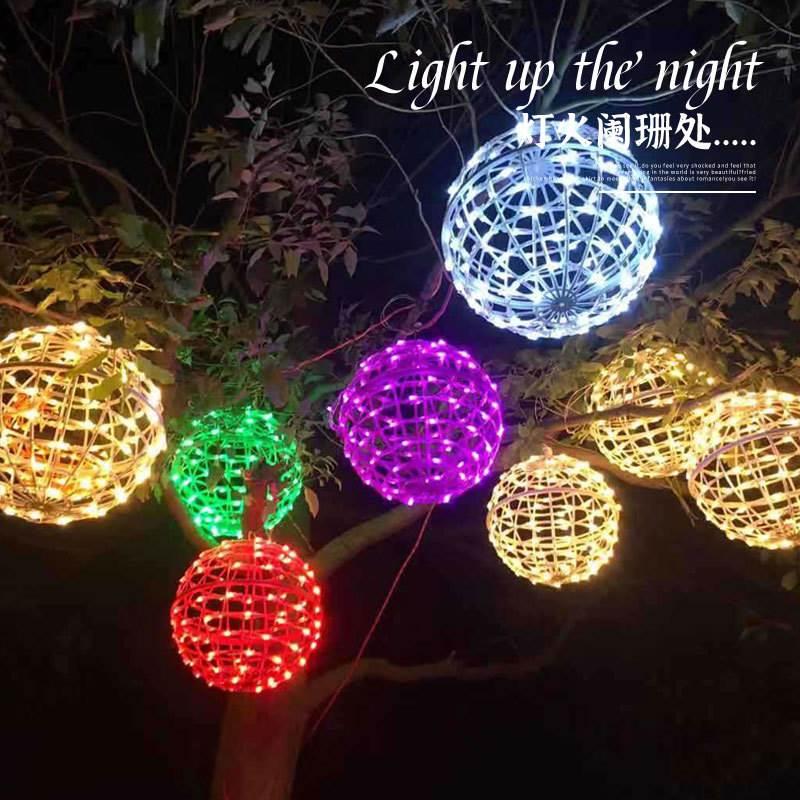 LED创意藤球灯 户外街道节日防水挂树圆球灯景观工程亮化装饰彩灯