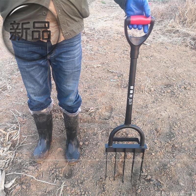 下载app                          新型翻地神器淬火t钢叉起姜蒜挖葱
