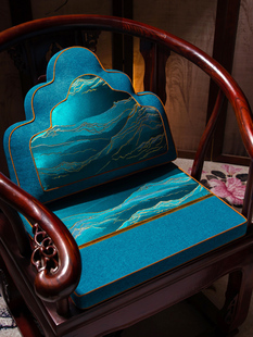 新中式椅子垫红木椅坐垫实木茶椅垫圈椅太师椅座垫防滑餐椅垫定制