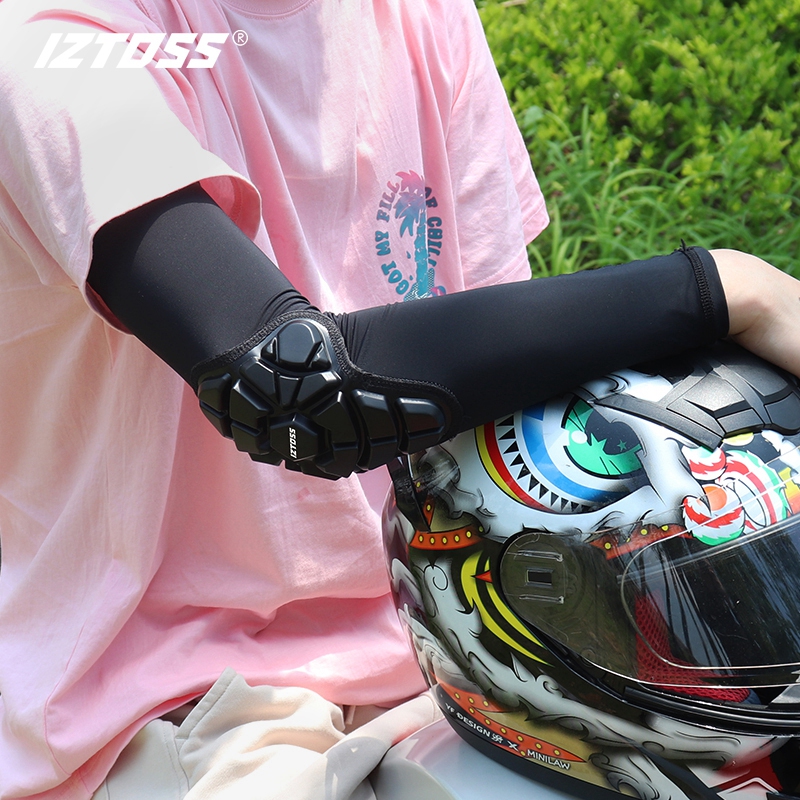 IZTOSS摩托车冰袖护肘防摔夏季骑行防晒冰丝袖套机车护具装备男女