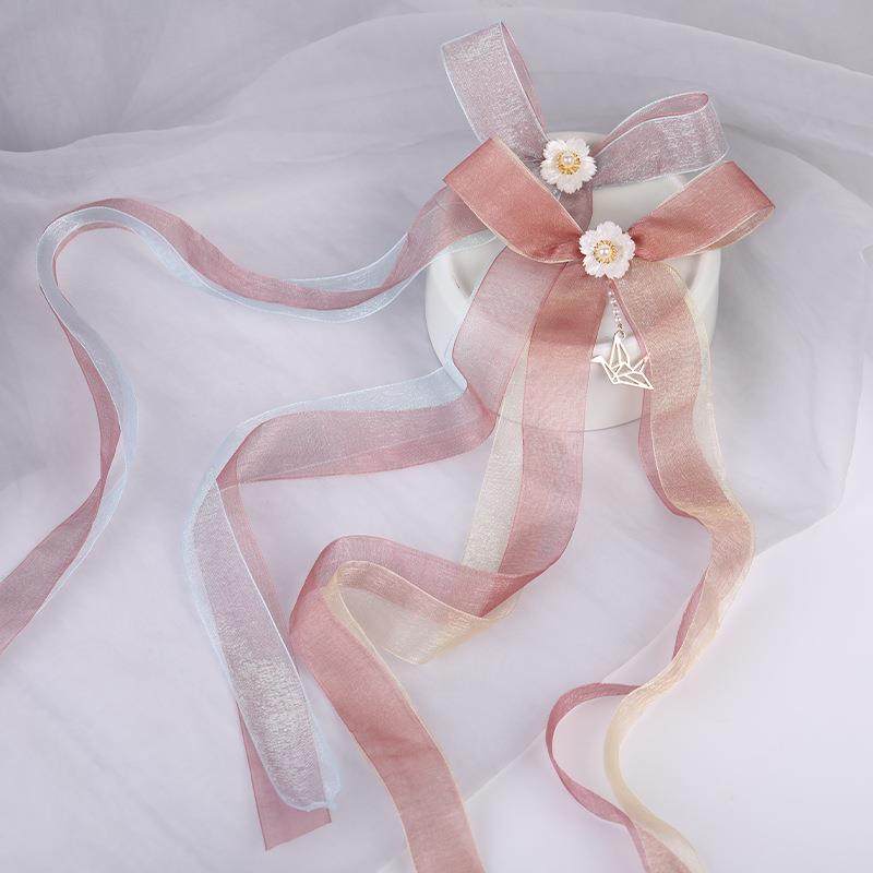 古风发夹丝带流苏长飘带蝴蝶结发带汉服束发带古装头饰儿童发饰