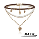 MASW麻秀原创设计熔岩珍珠甜酷轻奢爱心项链美拉德多层叠戴锁骨链
