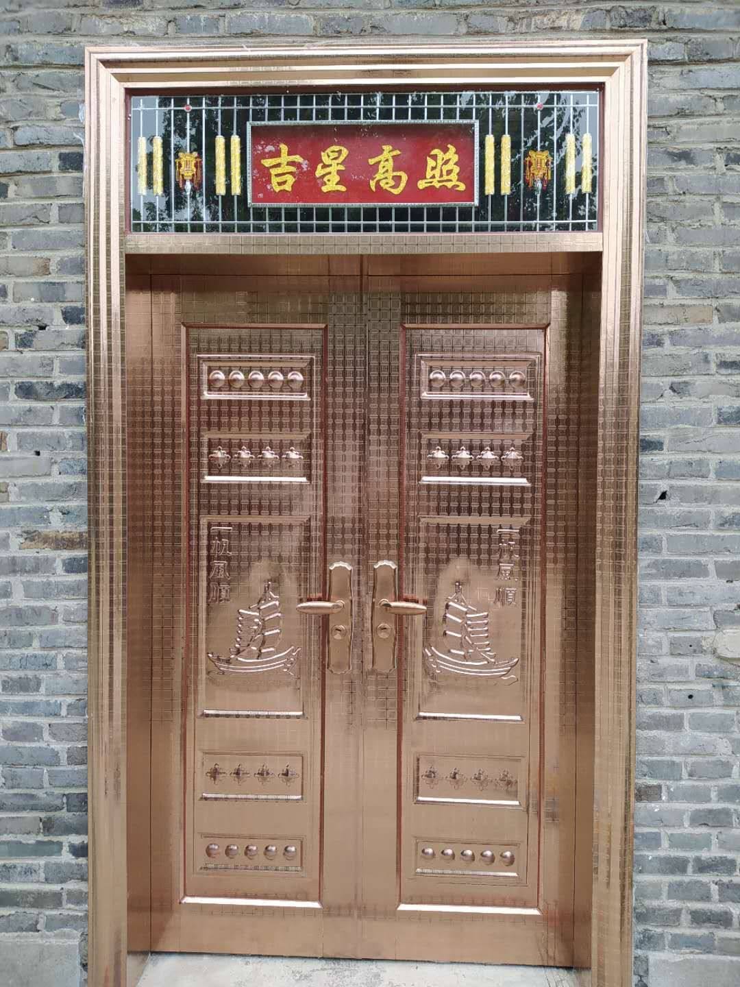 厂家定制304不锈钢大门双开门进户门农村家用对开入户门防盗门