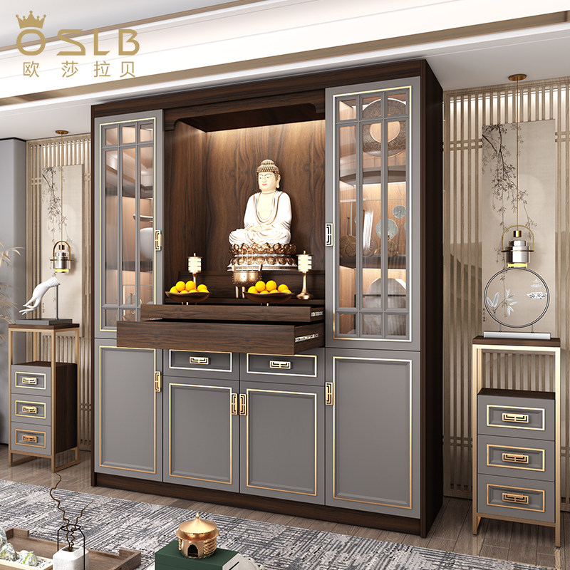 佛龛新中式立柜财神爷神台柜神龛供桌家用佛台佛柜观音佛像供奉台