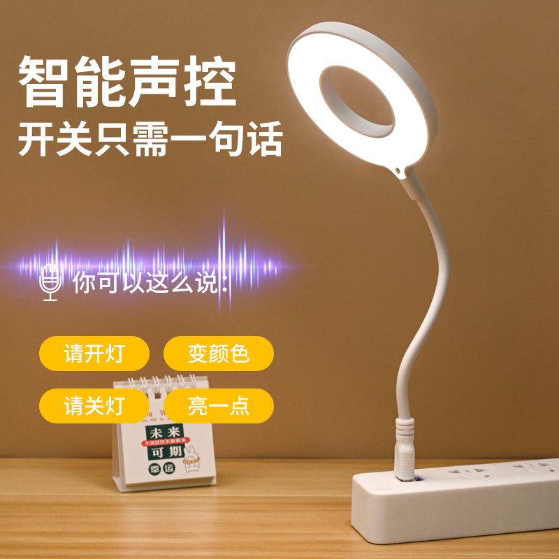 人工智能语音台灯控制声控usb起夜灯感应卧室床头灯宿舍led小夜灯
