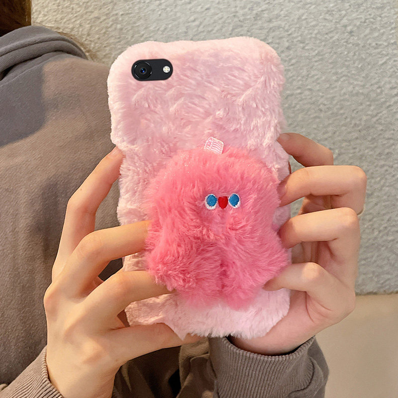 一折毛绒绒手机壳oppoa57