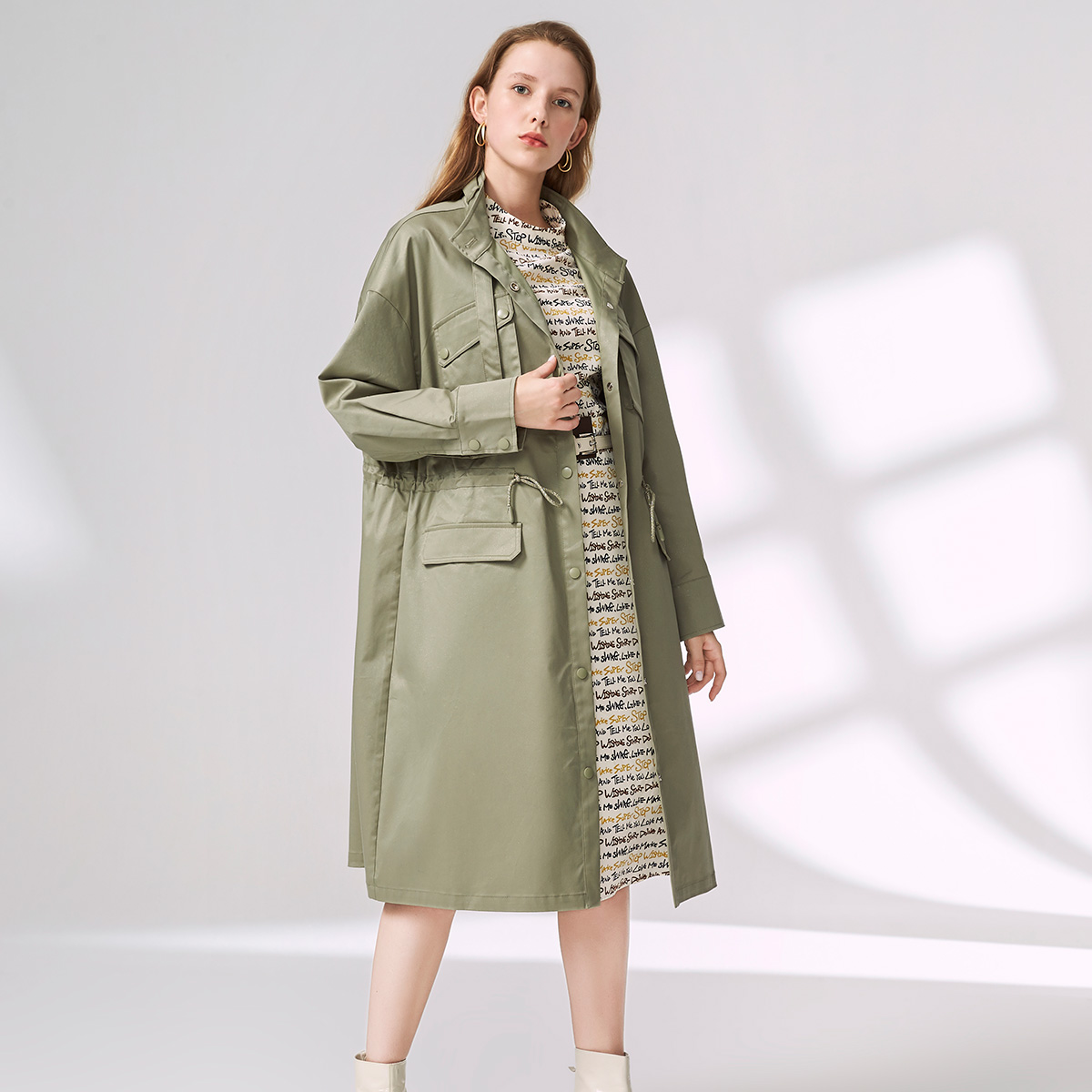 dekashell迪卡轩2021早春装新款长款风衣