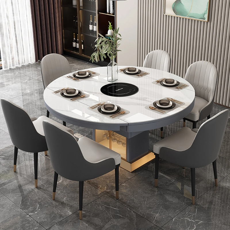 Modern minimalist Rock plate dining table and chair combination Small apartment Telescoping Variable round table Electromagnetic furnace one householdin the Residential furniture , Tables , 电磁炉餐桌 category - from Buy2taobao.com to provide professional Taobao agent buy service