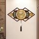 新中式钟表挂钟客厅家用2024年新款带日历复古餐厅玄关表挂墙时钟