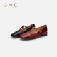 GNC【门店发货】奶奶鞋复古方头玛丽珍鞋春秋新款平底低跟单鞋