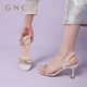 GNC法式钻条高跟鞋女24夏新款绝美水晶凉鞋配裙子一字带小众凉鞋
