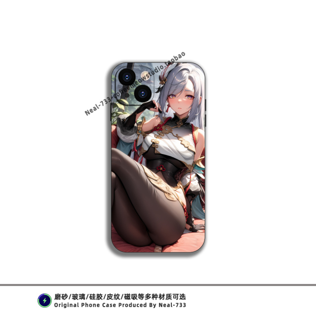 原神御姐申鹤手机壳适用iPhone15小米14红米K80华为P70周边OPPO防摔硅胶VIVO一加ACE5苹果16ProMax磁吸保护壳