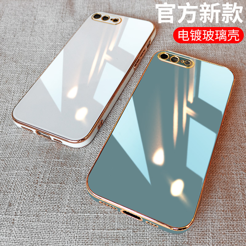 列特适用苹果8plus玻璃手机壳iphone7高级感7plus高端电镀网红新款套8p潮牌7p耐脏新款se2纯色男女款限量版