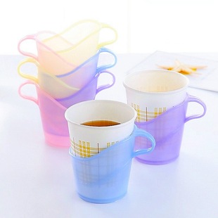 防烫纸杯托 塑料纸杯套加厚高档隔热杯套杯架茶杯托一次性杯子杯