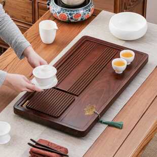茶盘套装家用电木款排水实木茶具新中式竹制茶托长方形客厅泡茶台