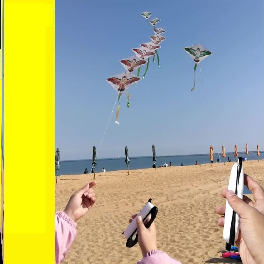 2022年新款长串式风筝微风易飞三角连串小风筝可折叠风争成人