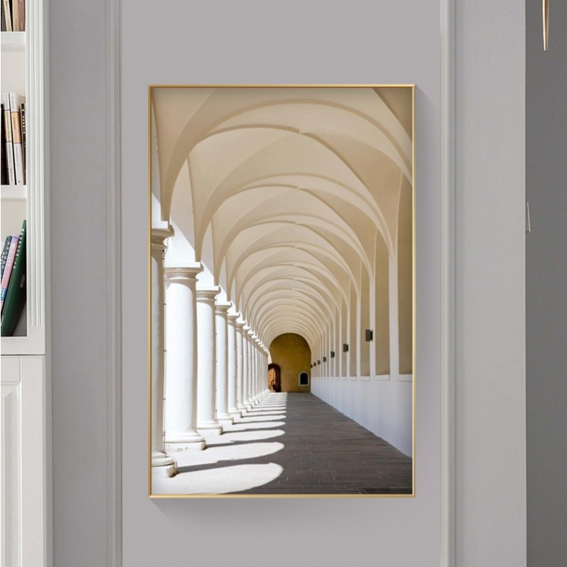 视觉空间延伸感装饰画现代简约过道玄关挂画轻奢走廊尽头立体壁画