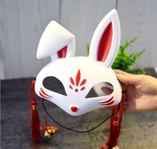 创意软萌可爱兔子面具女全脸万圣节狐狸猫脸派对化妆舞会儿童cos