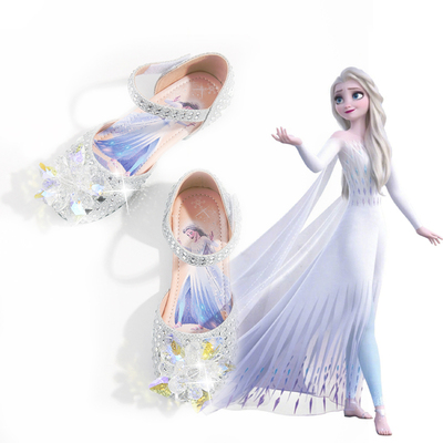 冰雪奇缘女童夏爱莎公主包头软底儿童小女孩艾莎水晶鞋凉鞋