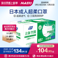 日本Masto一次性口罩三层防护防尘白色家庭装夏季薄款透气男女