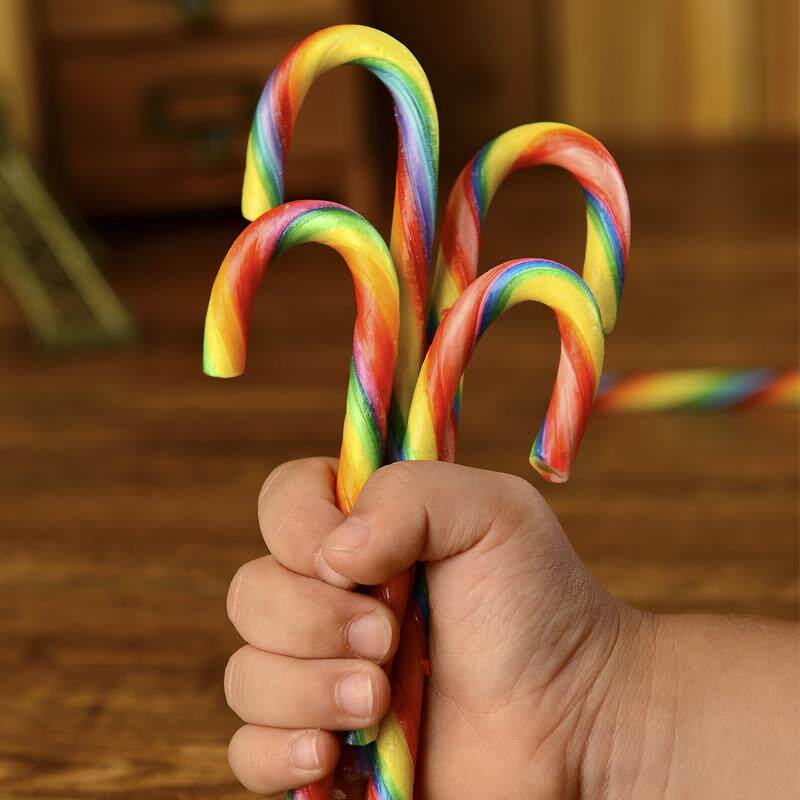 买2送1拐杖糖圣诞节棒棒糖果创意彩虹手杖拐棍糖儿童零食礼物包邮