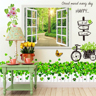 3d立体墙壁纸贴画温馨卧室房间墙面布置墙画贴纸装饰墙贴墙纸自粘