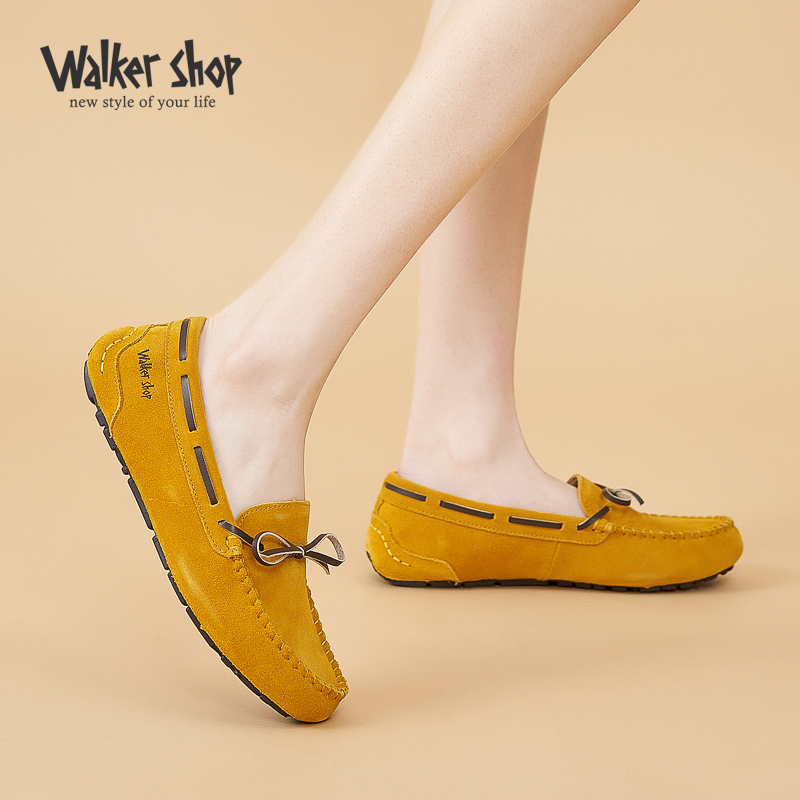 Walker Shop真皮豆豆鞋女