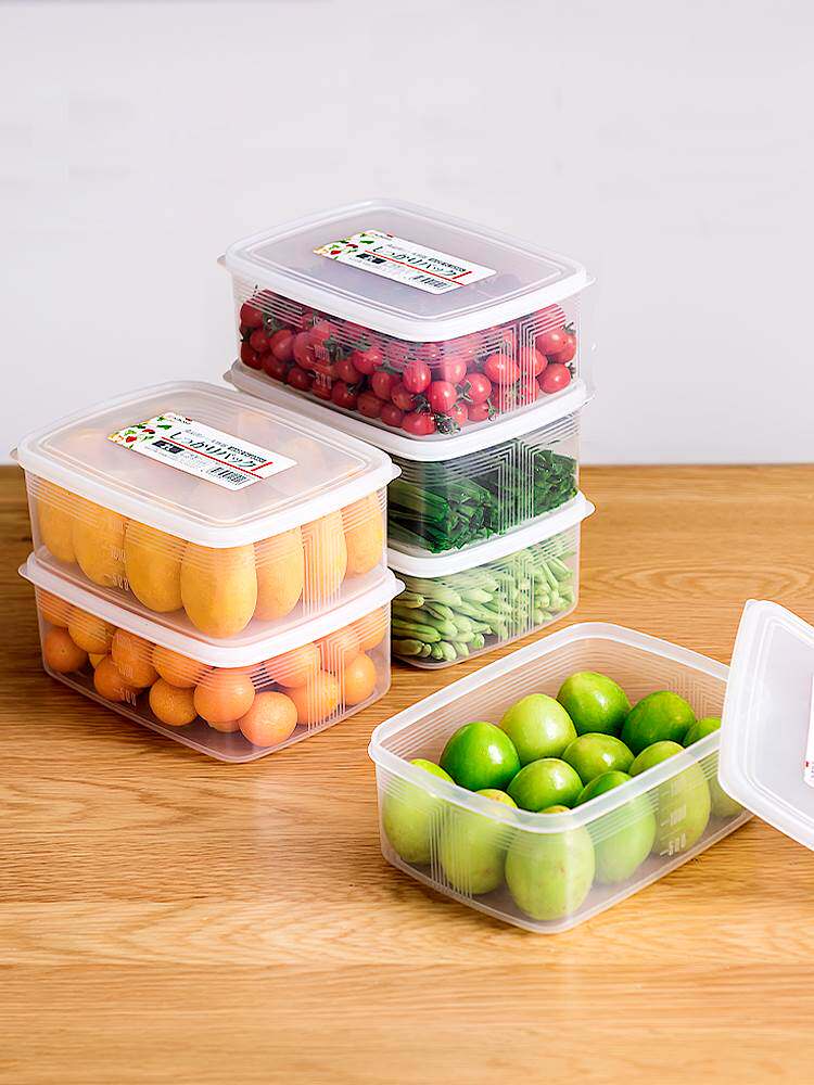 日本进口冰箱收纳盒水果保鲜盒蔬菜专用收纳神器食品冷冻密封盒