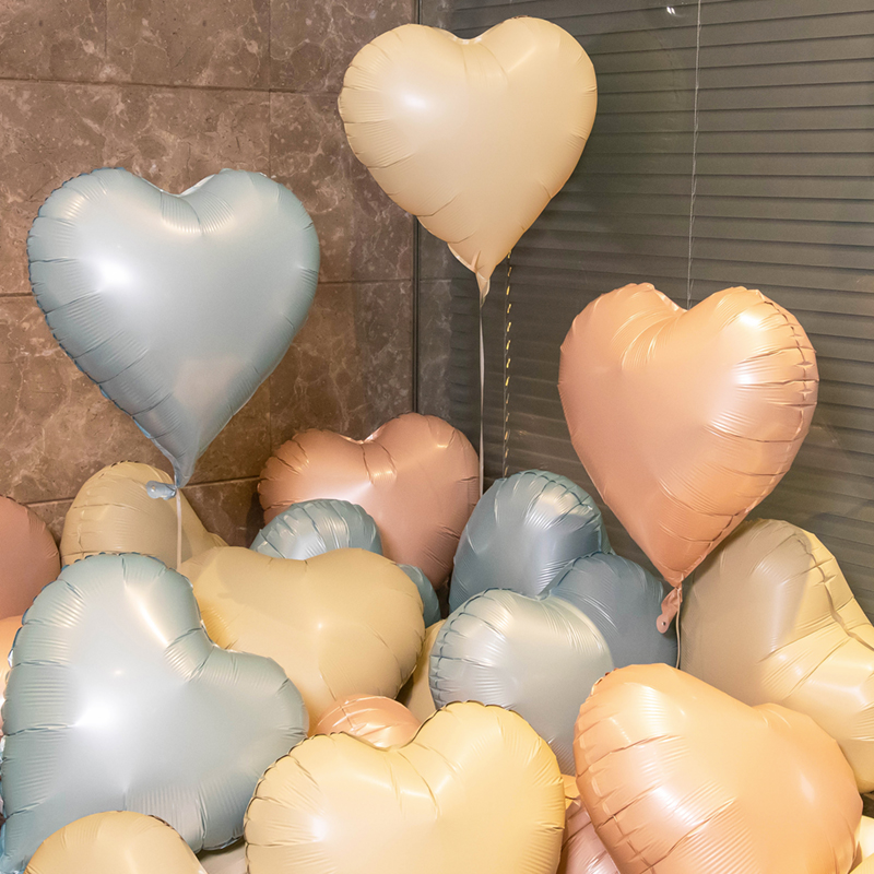 铝膜气球爱心520情人节复古色飘空浪漫装饰场景布置求婚生日心形