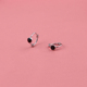 s925银黑色小圆耳圈女韩版简约气质时尚复古港风个性几何耳骨圈