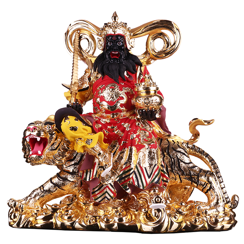 武财神赵公明神像骑虎中路财神元宝山赵元帅供奉招财镇宅家居摆件
