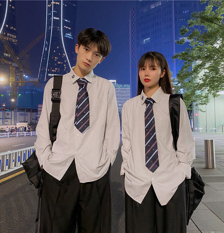 jk感小班服衬衣学生制服dk情侣装cosplay女装