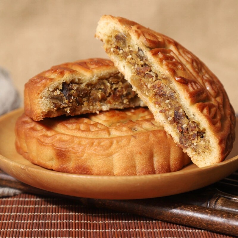 正宗传统手工江安灶味鲜牛肉月饼椒盐味精品包装礼盒中秋送礼佳品