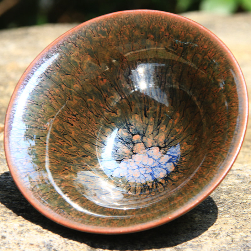 圆艺建盏 罗丁 十公分 无款 【敞口花开富贵】 09076