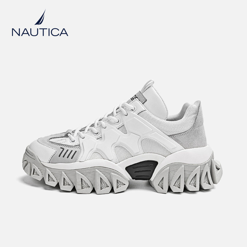 nautica诺帝卡百搭厚底防滑2021简约休闲鞋男ins新款透气老爹鞋