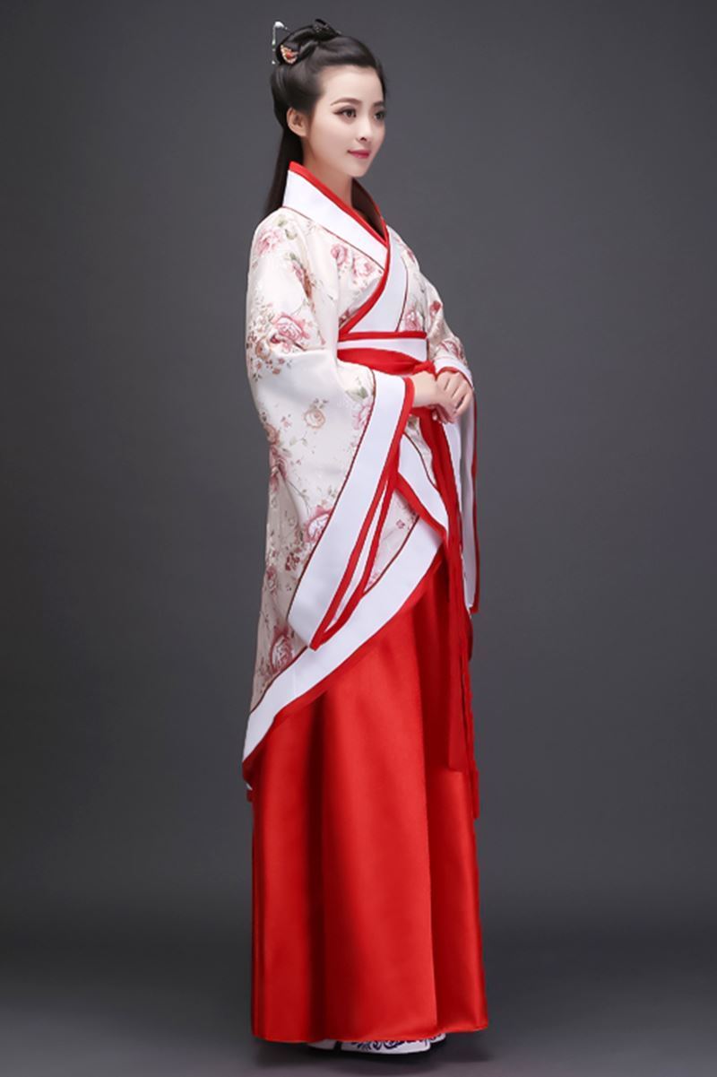 秦朝古装演出服女汉服民族舞国学长裙古代唐装日常仙女伴娘齐胸