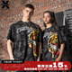 EdHardyX2024新款满印暗纹虎头图案休闲圆领韩版男女同款短袖T恤