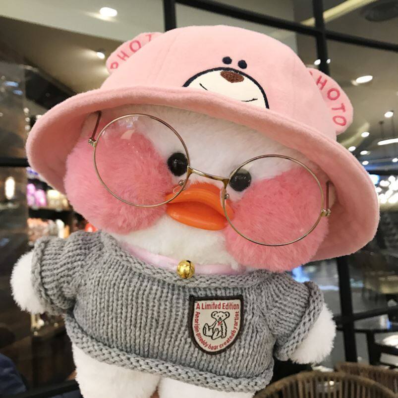 热销玻尿酸小黄鸭公仔 大号_装饰卡通腮红鸭情侣毛绒玩具小黄鸭玻尿酸