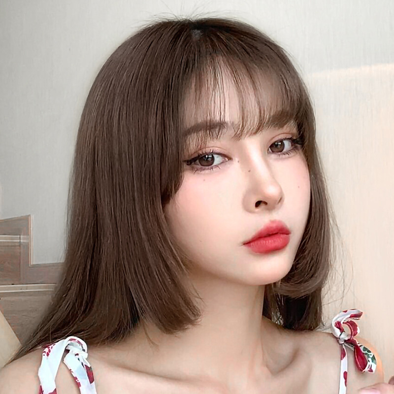 公主切假发女长发全头套2021年新款时尚短发仿真自然锁骨发假发套