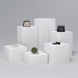 展柜高档商业会展长方体工艺品立柱女装店白色烤漆展示台展台婚庆
