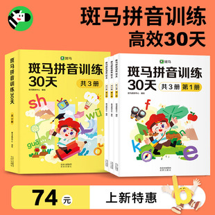 拼音训练30天斑马拼音拼读训练幼小衔接拼音专项训练拼音字母表挂图学习拼音训练题汉语拼音儿童教材学前拼音启蒙绘本读物