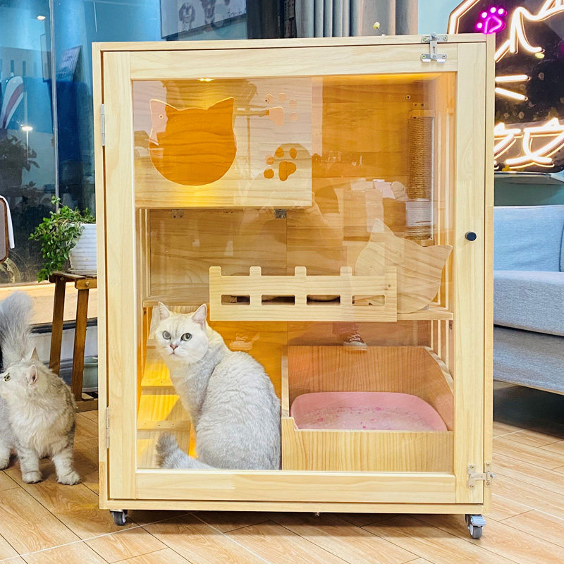 猫别墅实木猫笼猫展示柜猫繁育笼猫舍猫酒店猫床猫猫咪笼猫咪房子