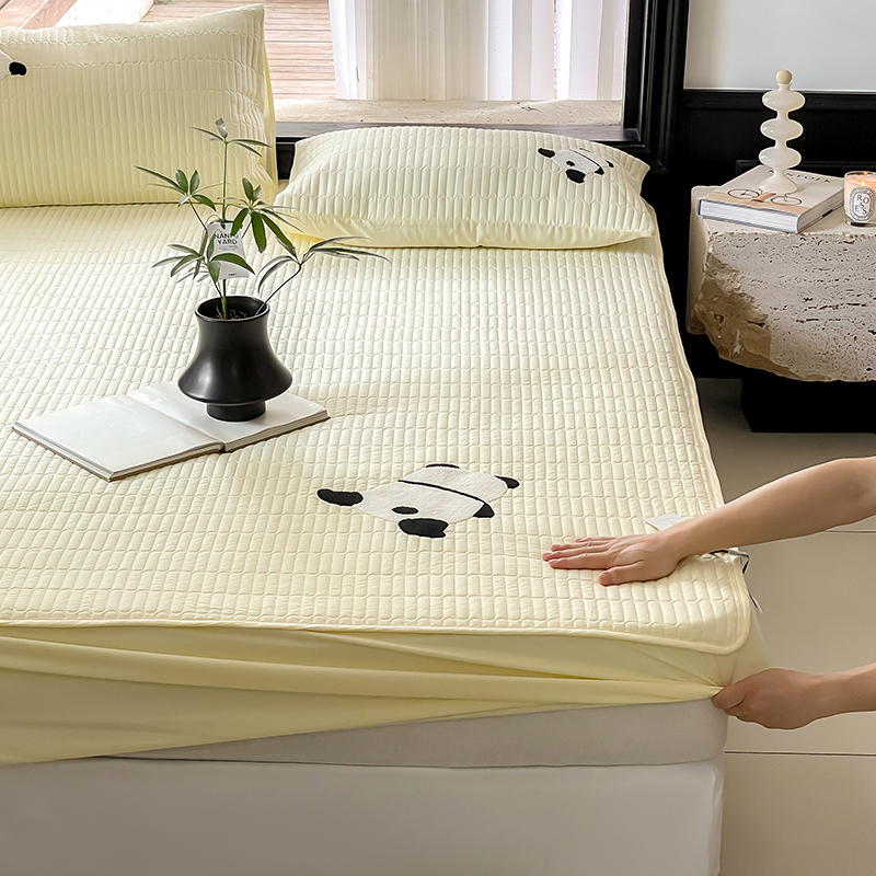 卡通毛巾绣全棉绗缝夹棉加高床笠床垫保护套纯棉可机洗家用床罩