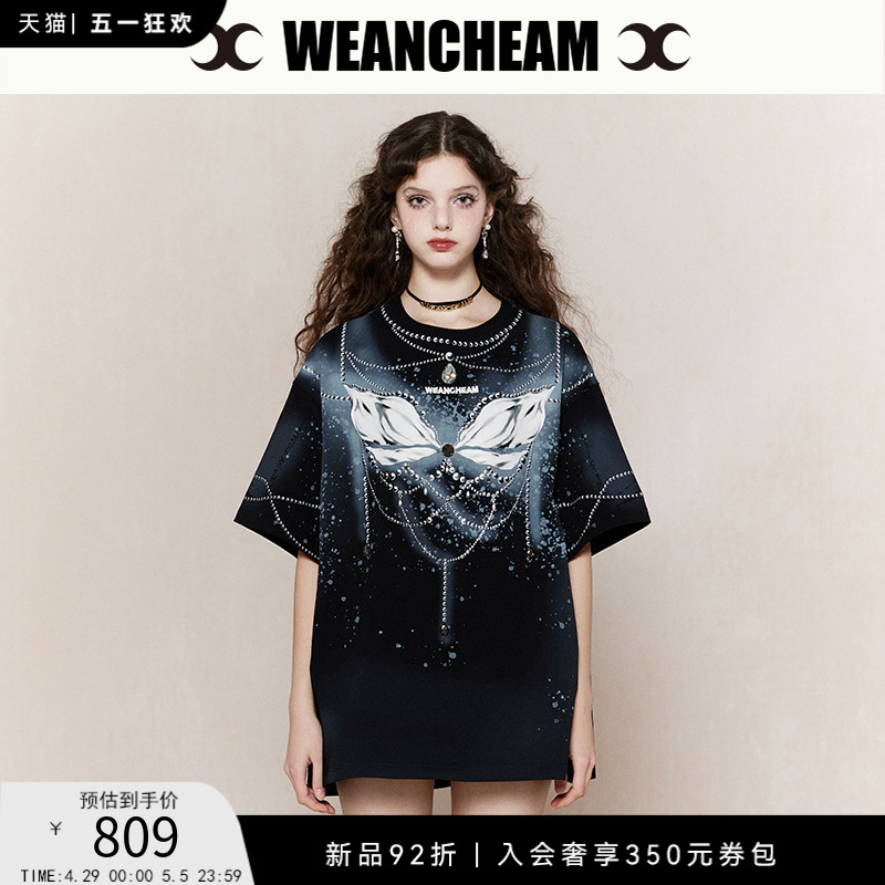 WEancheAM/未未姆  24SS春夏新品涂鸦印花T恤女